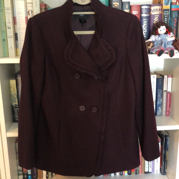 Ann Taylor deep purple pea coat! Size medium petite. - Picture 1 of 7
